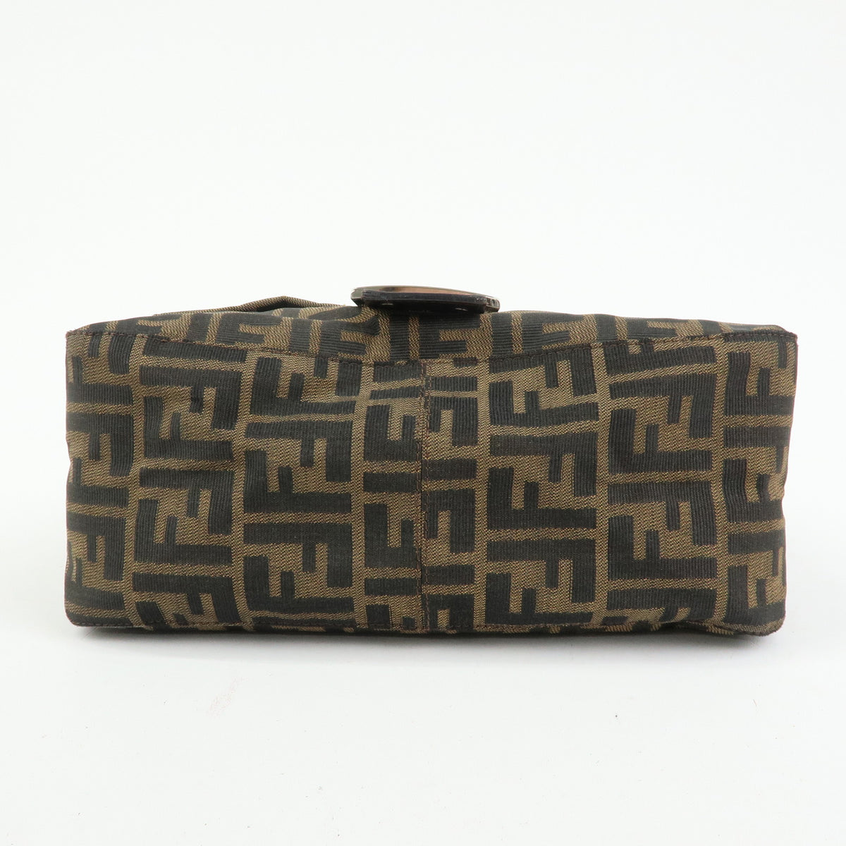FENDI Zucca Mamma Baguette Canvas Leather Shoulder Bag Brown 26325