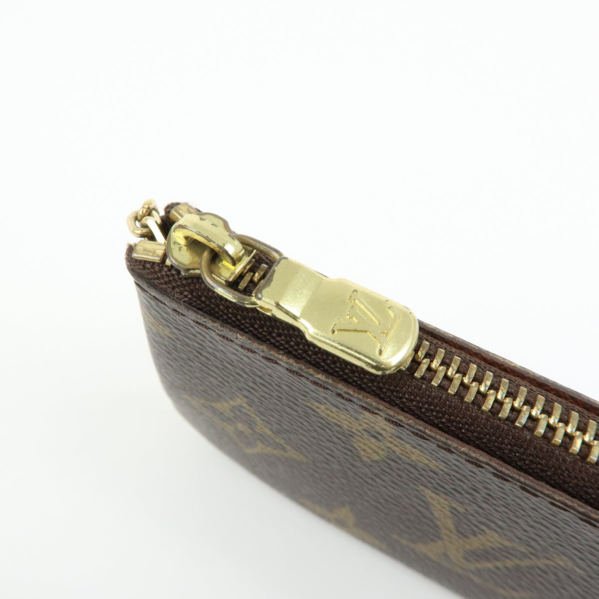 Louis Vuitton Monogram Pochette Cles Coin Case Key Case Brown M62650