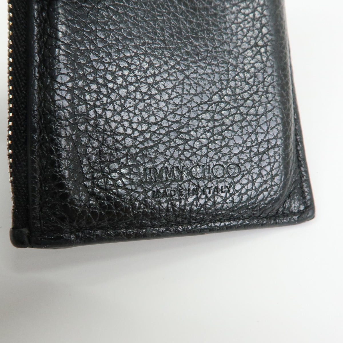JIMMY CHOO Star Studs Leather Coin Case Card Case Black