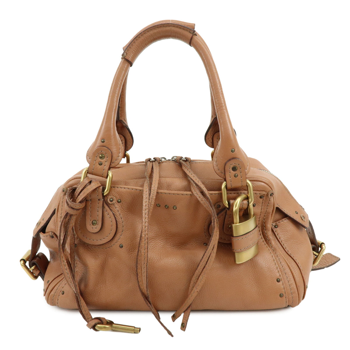Chloe Paddington Leather Hand Bag Shoulder Bag Brown
