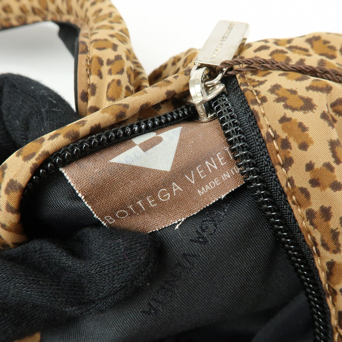 BOTTEGA VENETA Reversible Nylon Hand Bag Shoulder Bag Black Brown