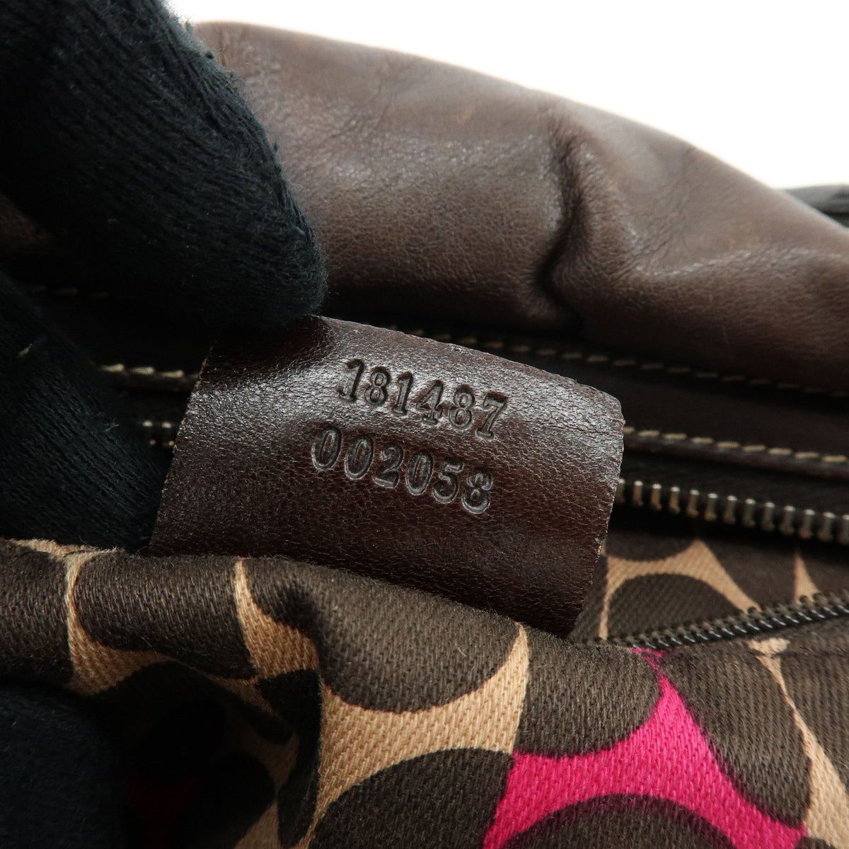 GUCCI Duchessa Leather Mini Boston Bag Hand Bag Dark Brown 181487