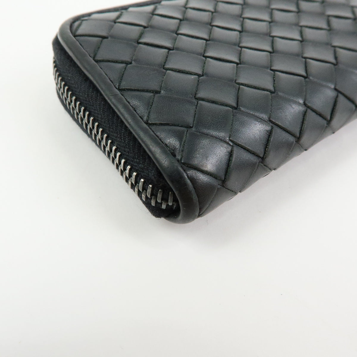 BOTTEGA VENETA Intrecciato Leather Coin Case Black V4651