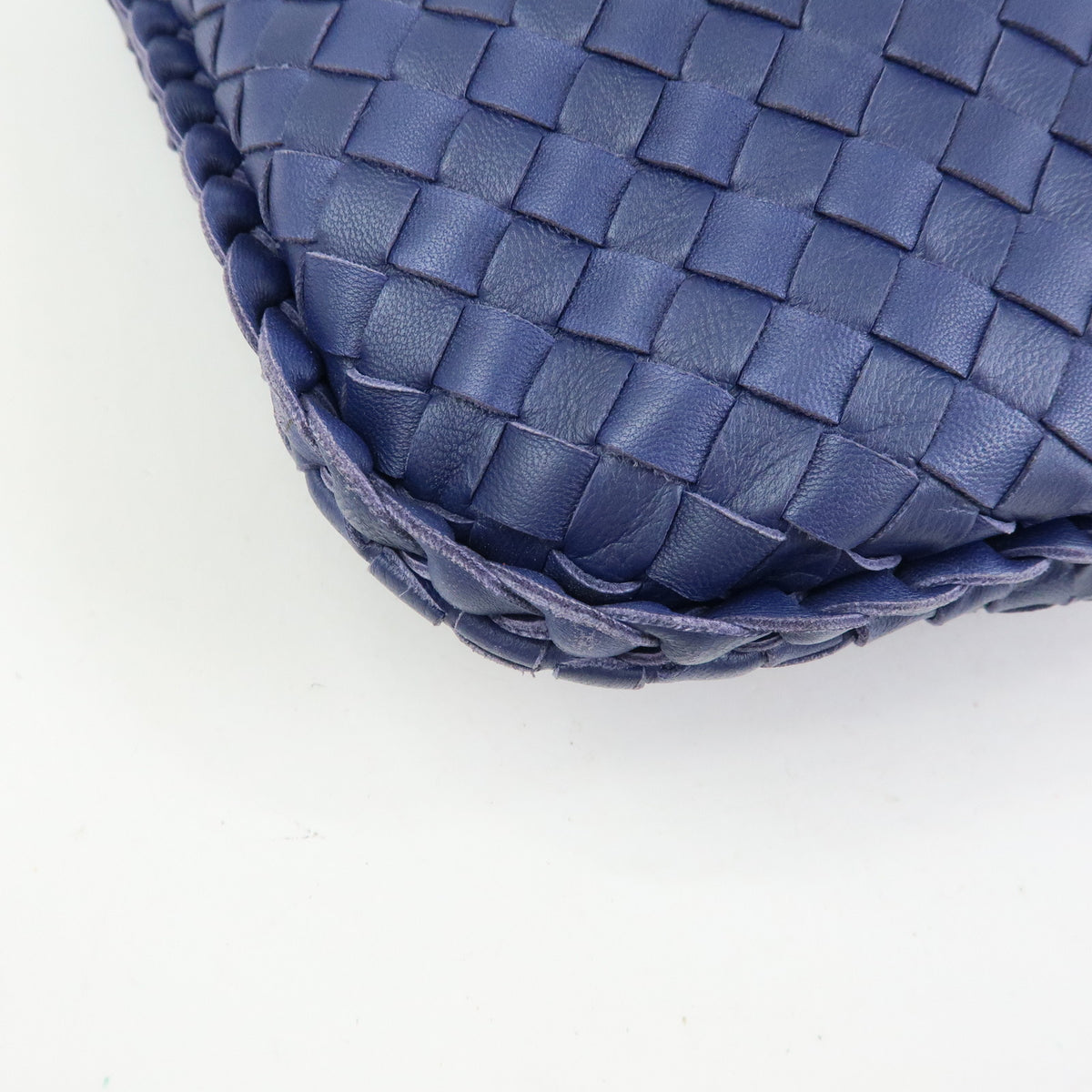 BOTTEGA VENETA Intrecciato Hobo Leather Shoulder Bag Hand Bag Navy