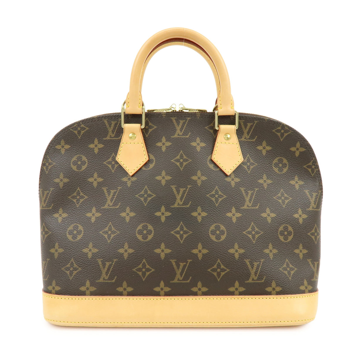 Louis Vuitton Monogram Alma Canvas Leather Hand Bag Brown M51130