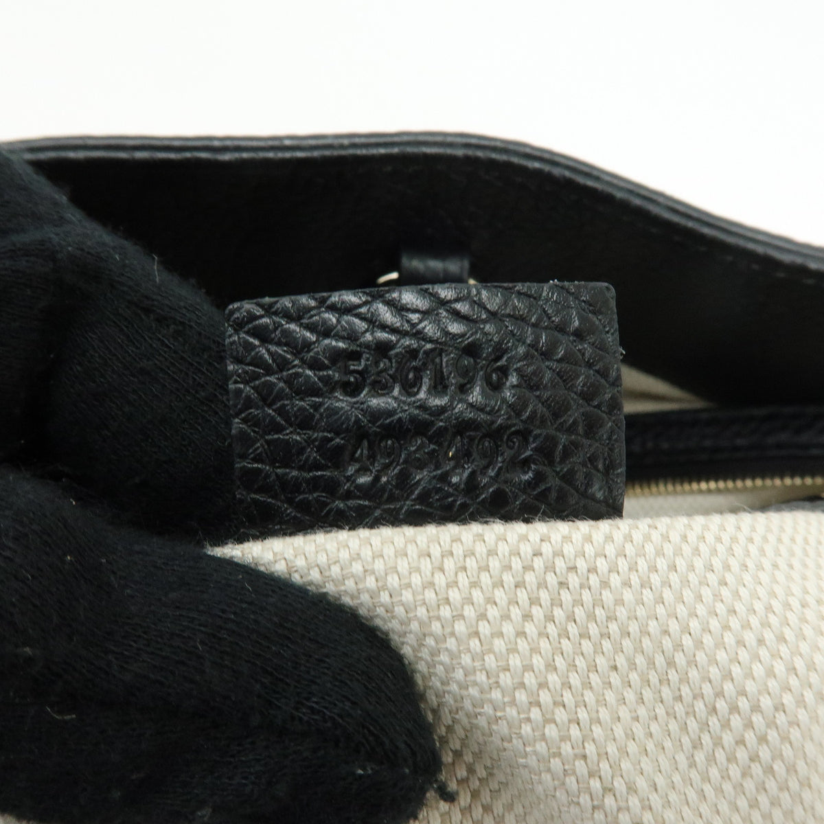 GUCCI SOHO Interlocking G Chain Leather Shoulder Bag Black 536196