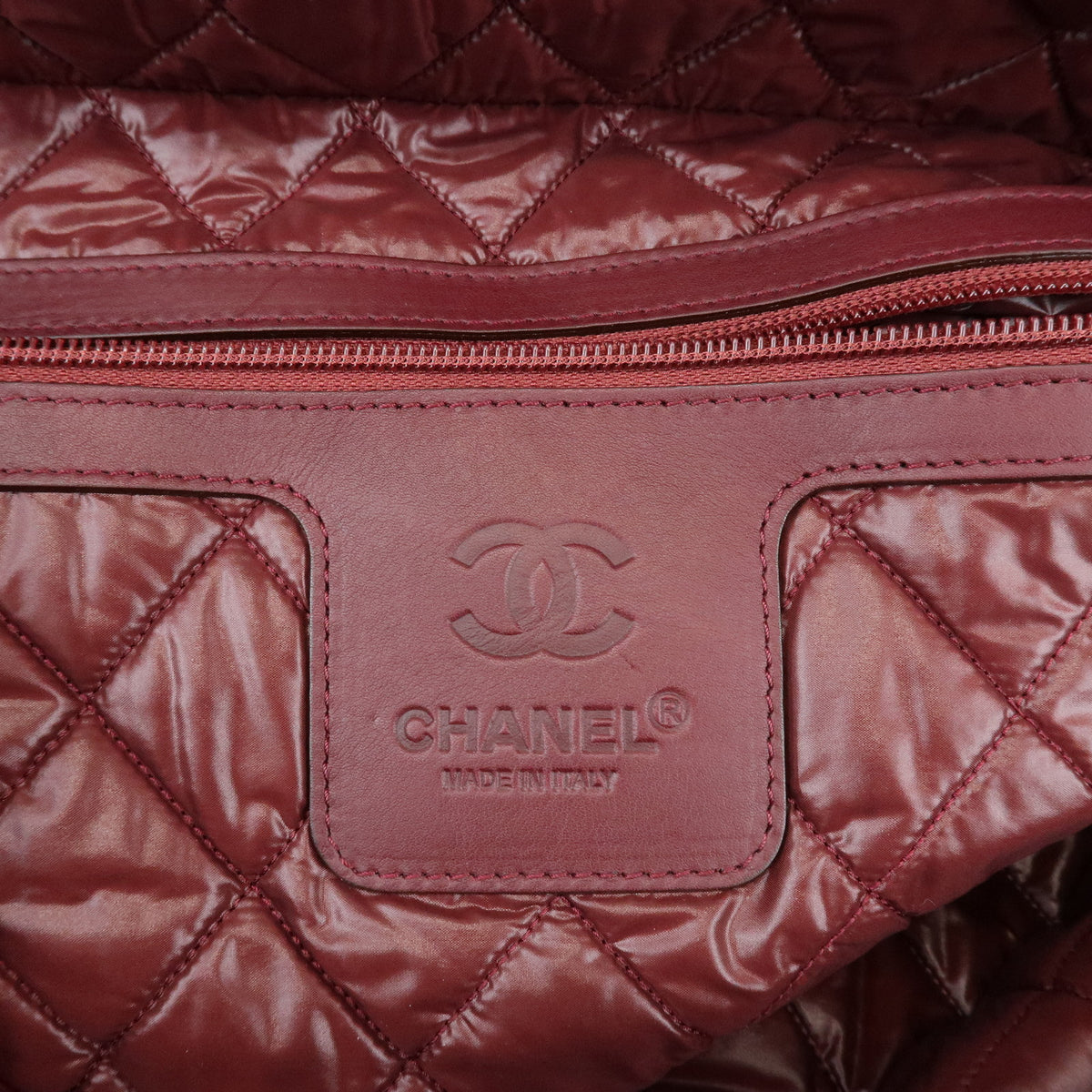 CHANEL COCO Cocoon Nylon Leather Boston Bag Hand Bag Black A47092