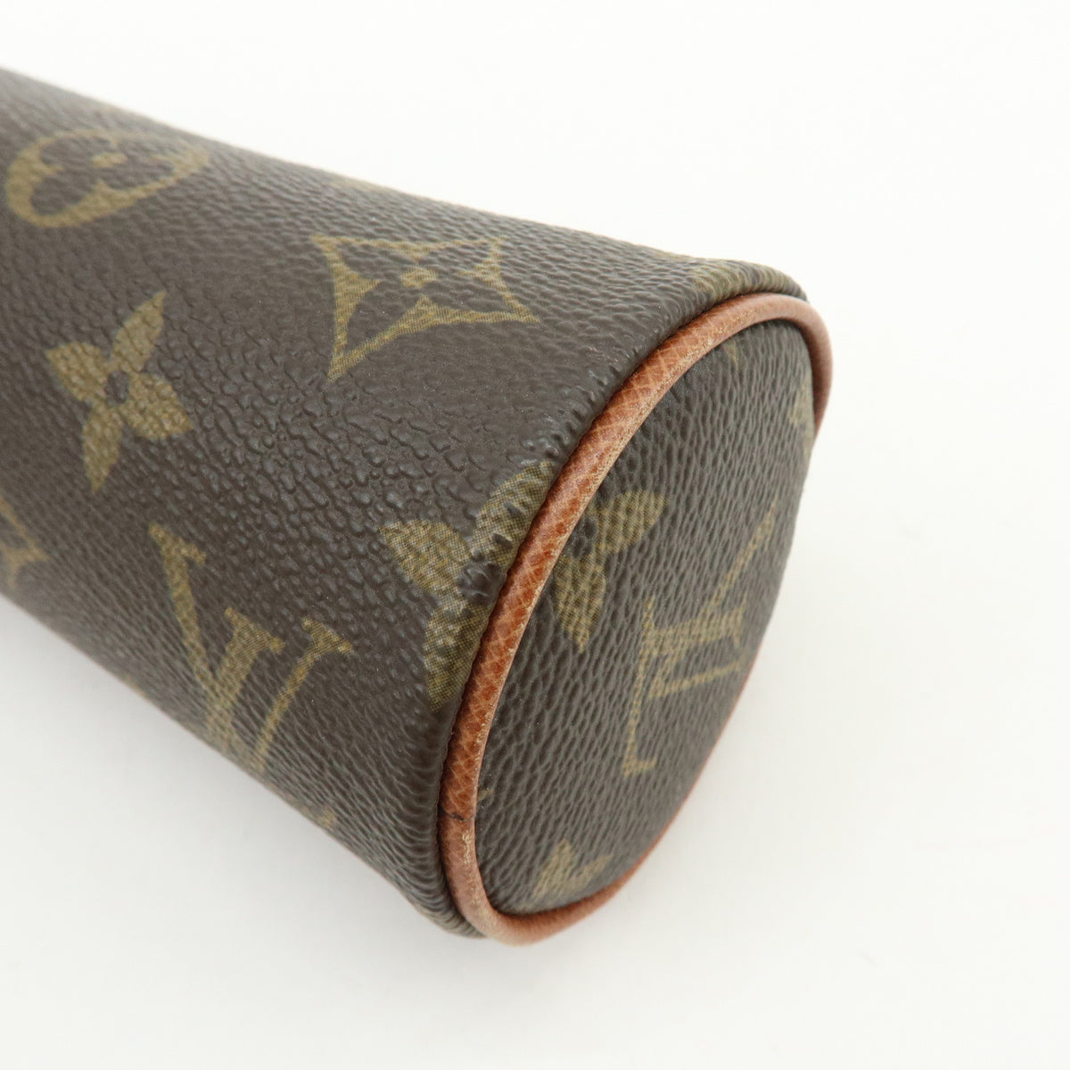 Louis Vuitton Monogram Trousse Ronde Pen Case Pouch Brown M47630