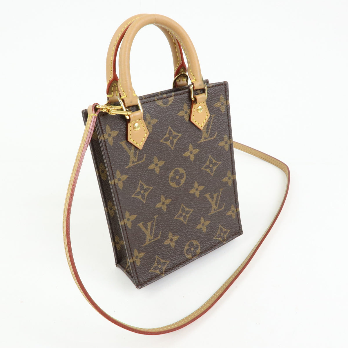 Louis Vuitton Monogram Petit Sac Plat 2Way Hand Shoulder Bag M69442