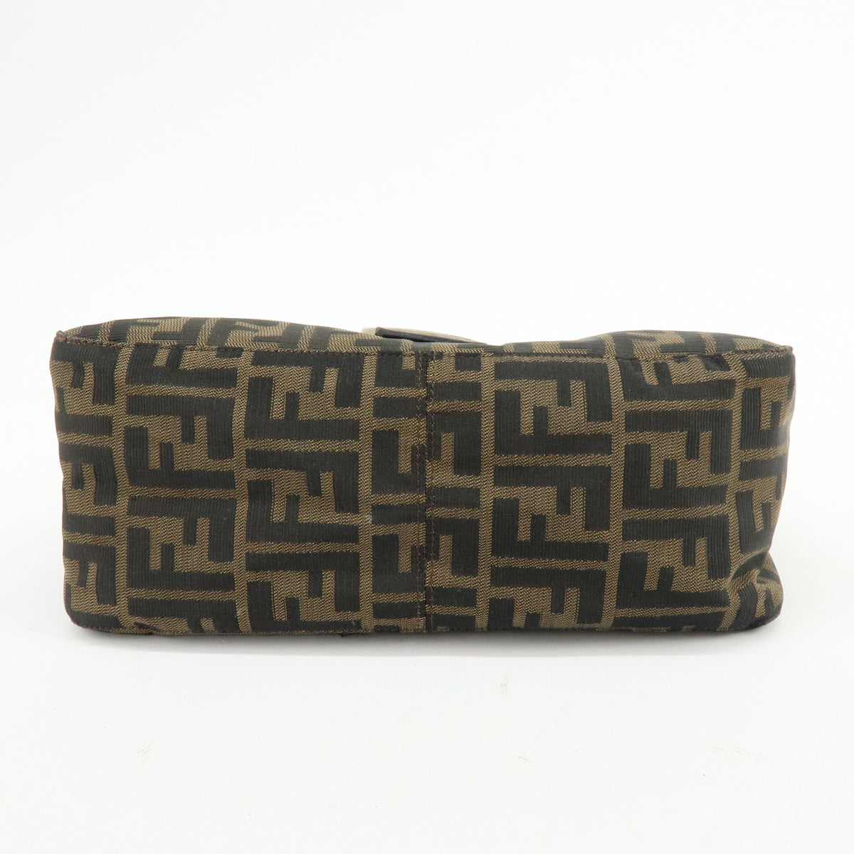 FENDI Mamma Baguette Zucca Canvas Leather Shoulder Bag Brown 26325