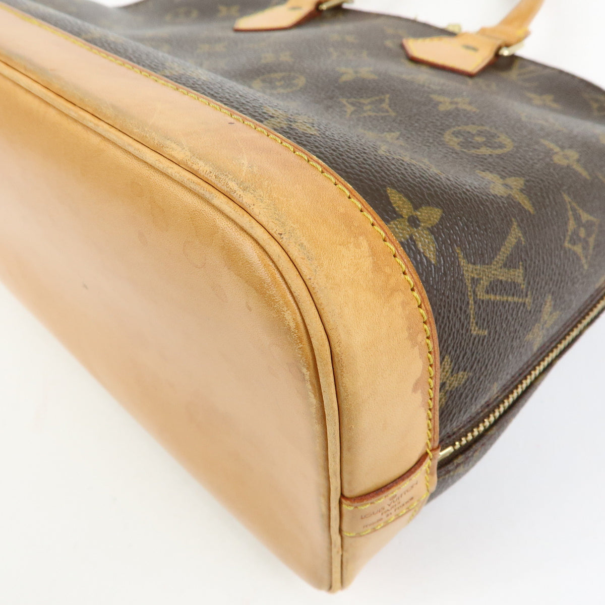 Louis Vuitton Monogram Alma PM Canvas Leather Hand Bag Brown M51130