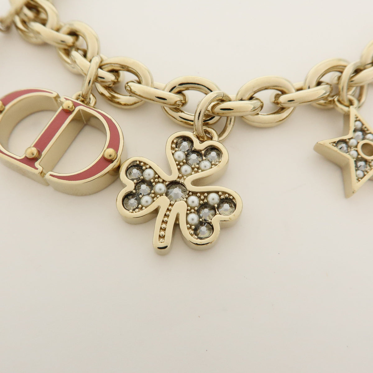 Christian Dior Montaigne Metal Bag Charm Key Holder Gold