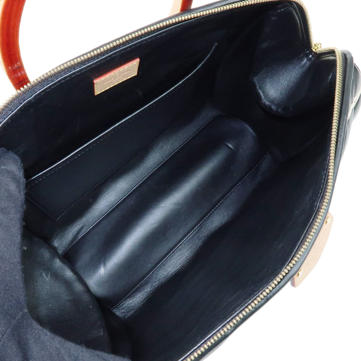 Louis Vuitton Malletage Doc PM Lamb Skin 2Way Bag Noir White M50002