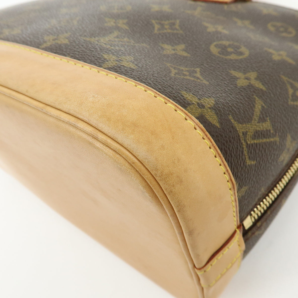 Louis Vuitton Monogram Alma PM Canvas Leather Hand Bag Brown M51130