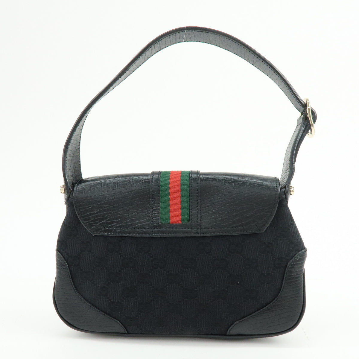 GUCCI Sherry GG Canvas Leather Shoulder Bag Hand Bag Black 130846