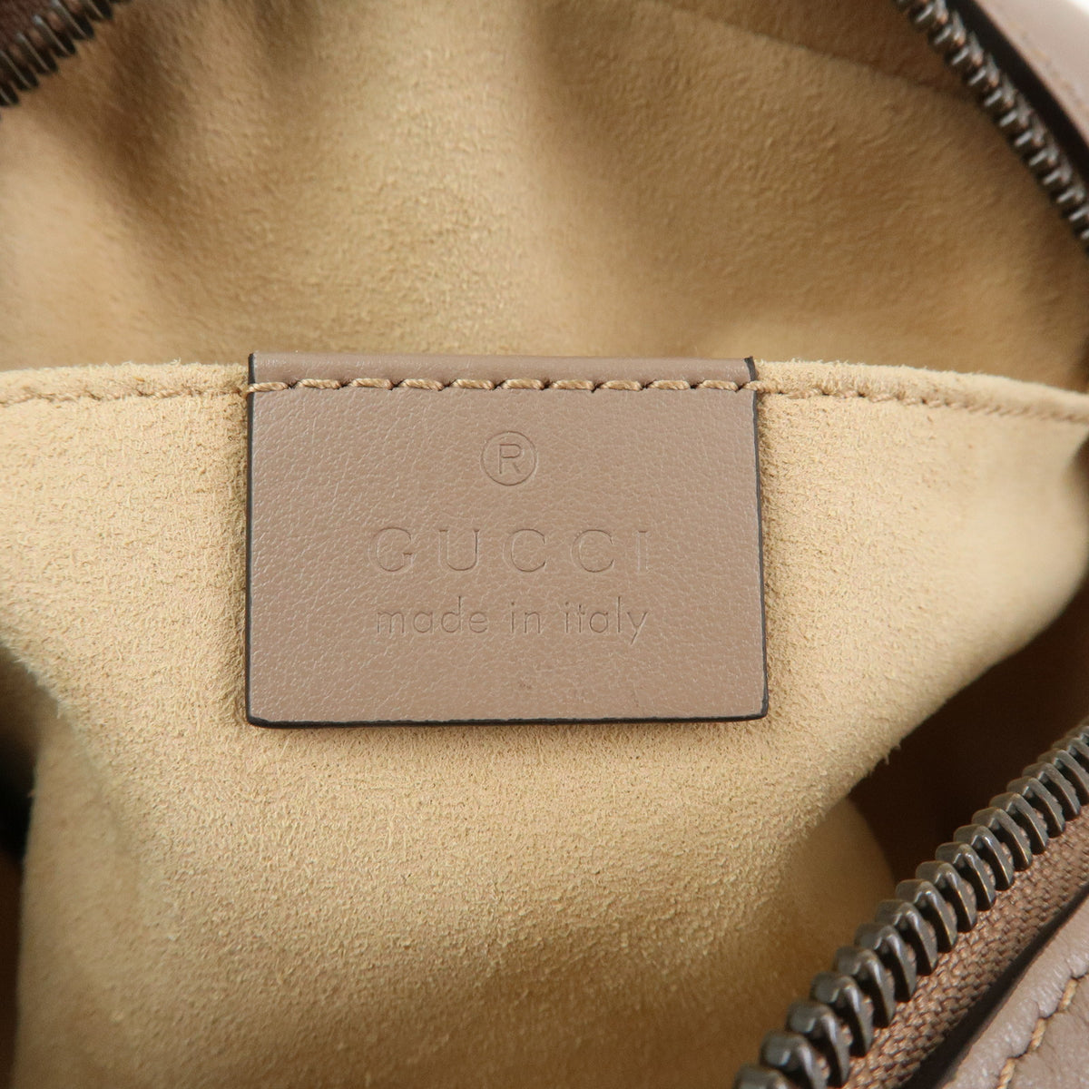 GUCCI GG Marmont Double G Leather Chain Shoulder Bag Pink Beige 448065