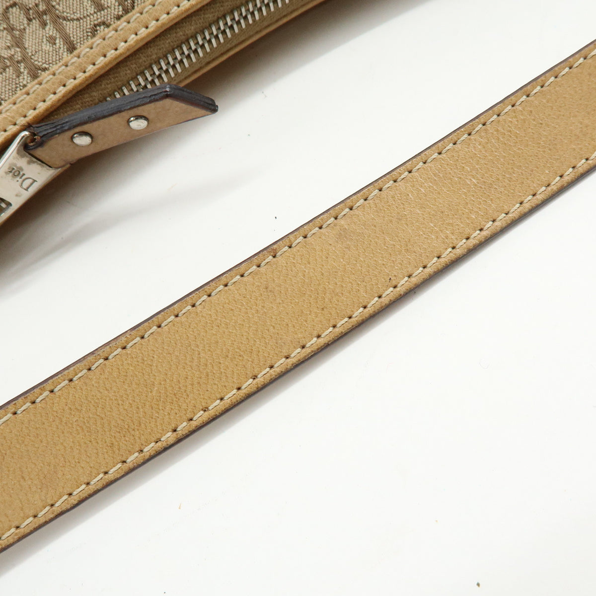 Christian Dior Street Chic Trotter Jaquard Canvas Leather Shoulder Bag