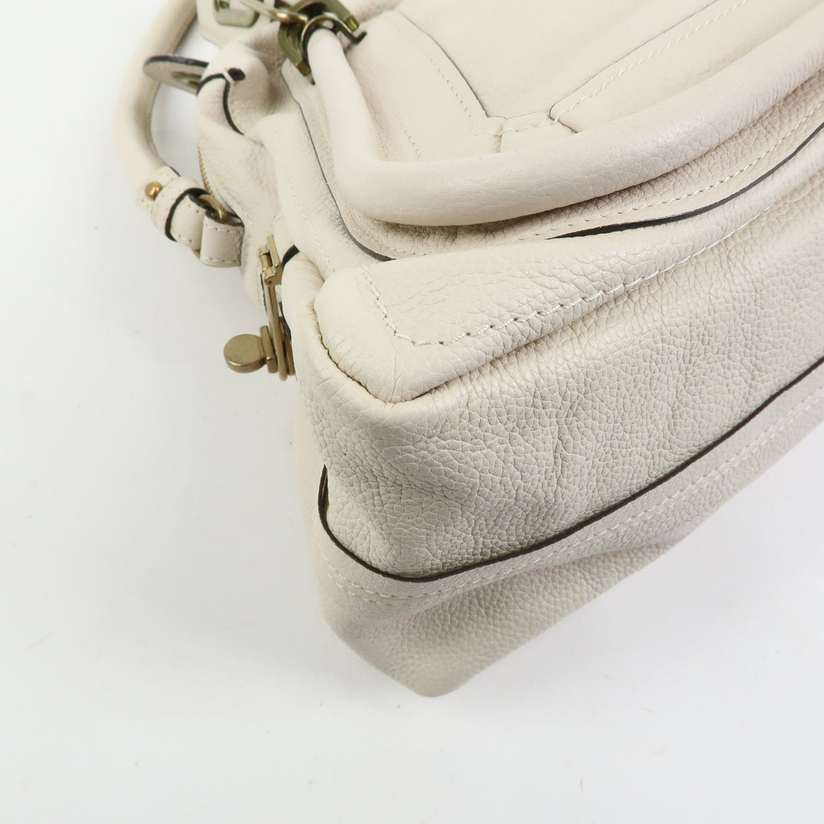 Chloe Paraty Leather 2Way Bag Shoulder Bag Hand Bag Ivory