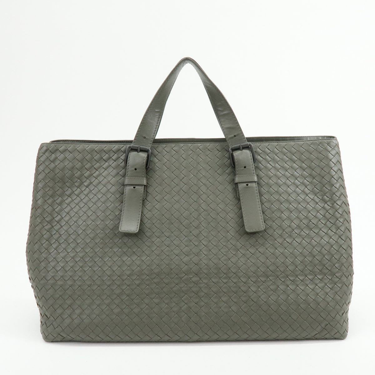 BOTTEGA VENETA Intrecciato Leather Tote Bag Hand Bag  Grey 189632
