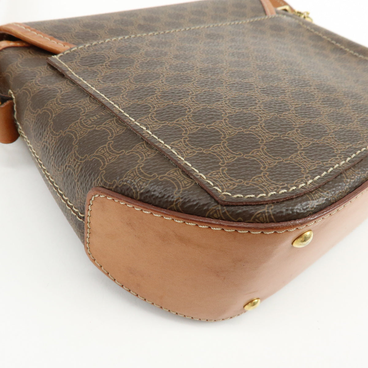CELINE Macadam PVC Leather Shoulder Bag Crossbody Bag Brown