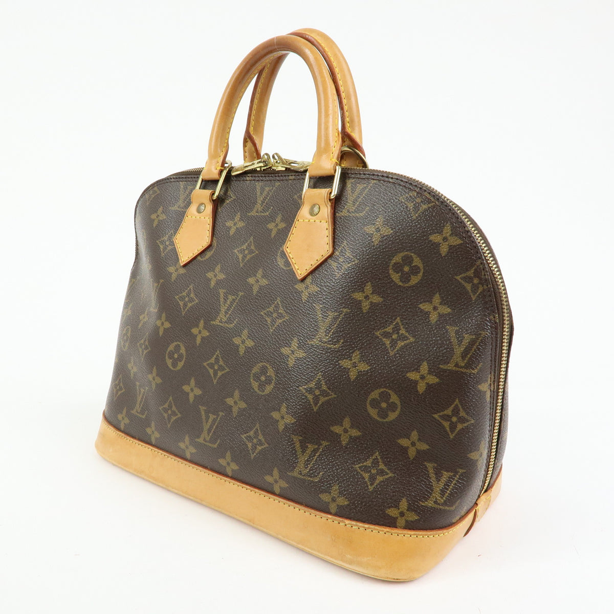 Louis Vuitton Monogram Alma PM Canvas Leather Hand Bag Brown M51130
