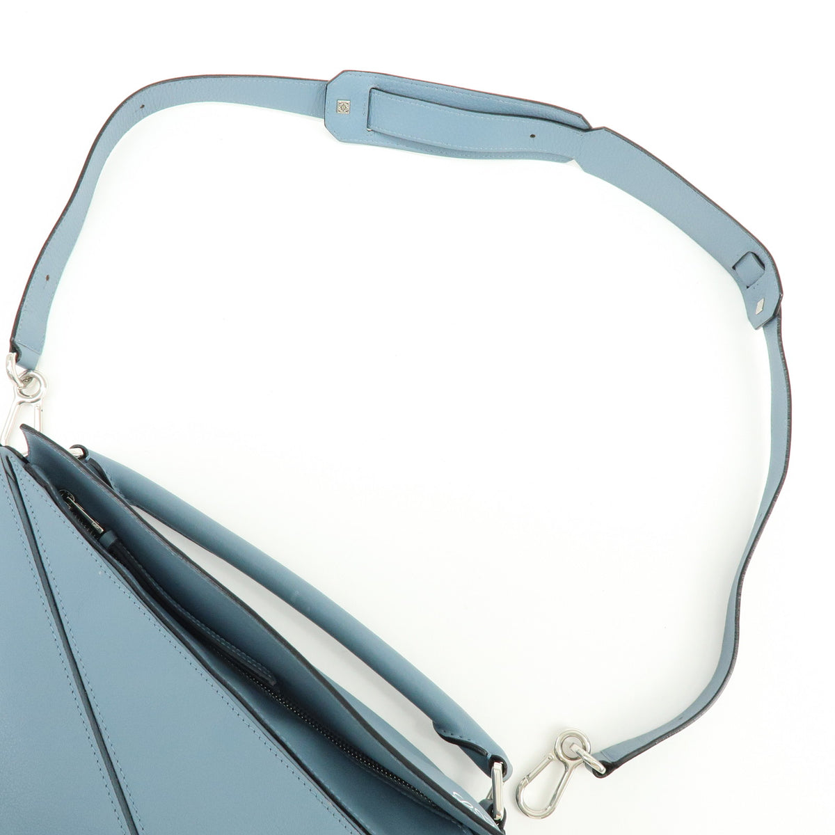 LOEWE Anagram Puzzle Leather 2Way Bag Hand Bag Shoulder Bag Light Blue