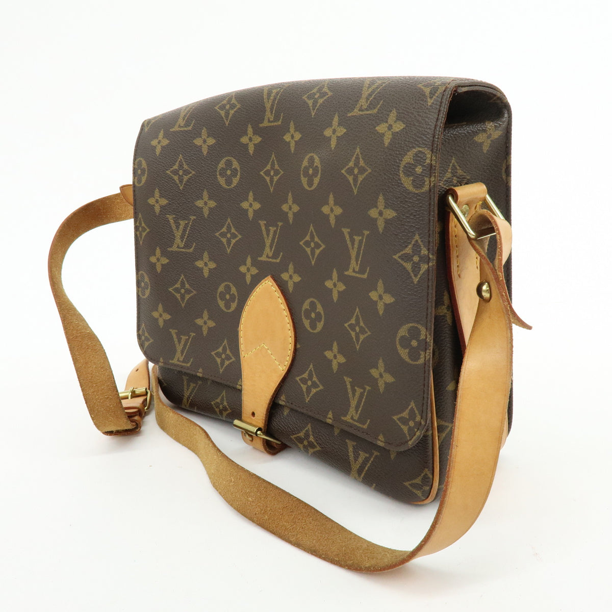 Louis Vuitton Monogram Cartouchiere GM Crossbody Bag Brown M51252