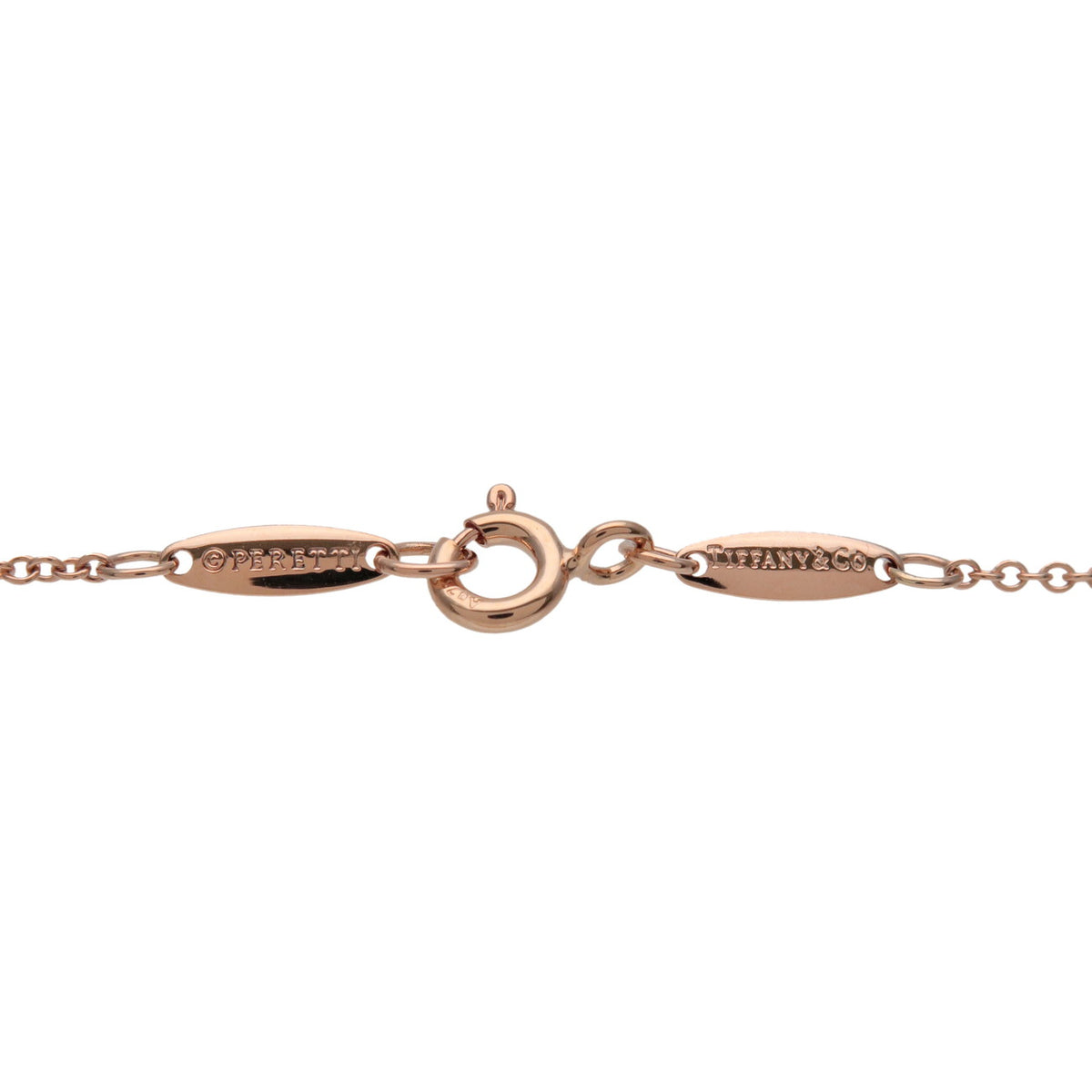 Tiffany & Co By The Yard 1P Diamond Necklace K18 750PG Rose Gold