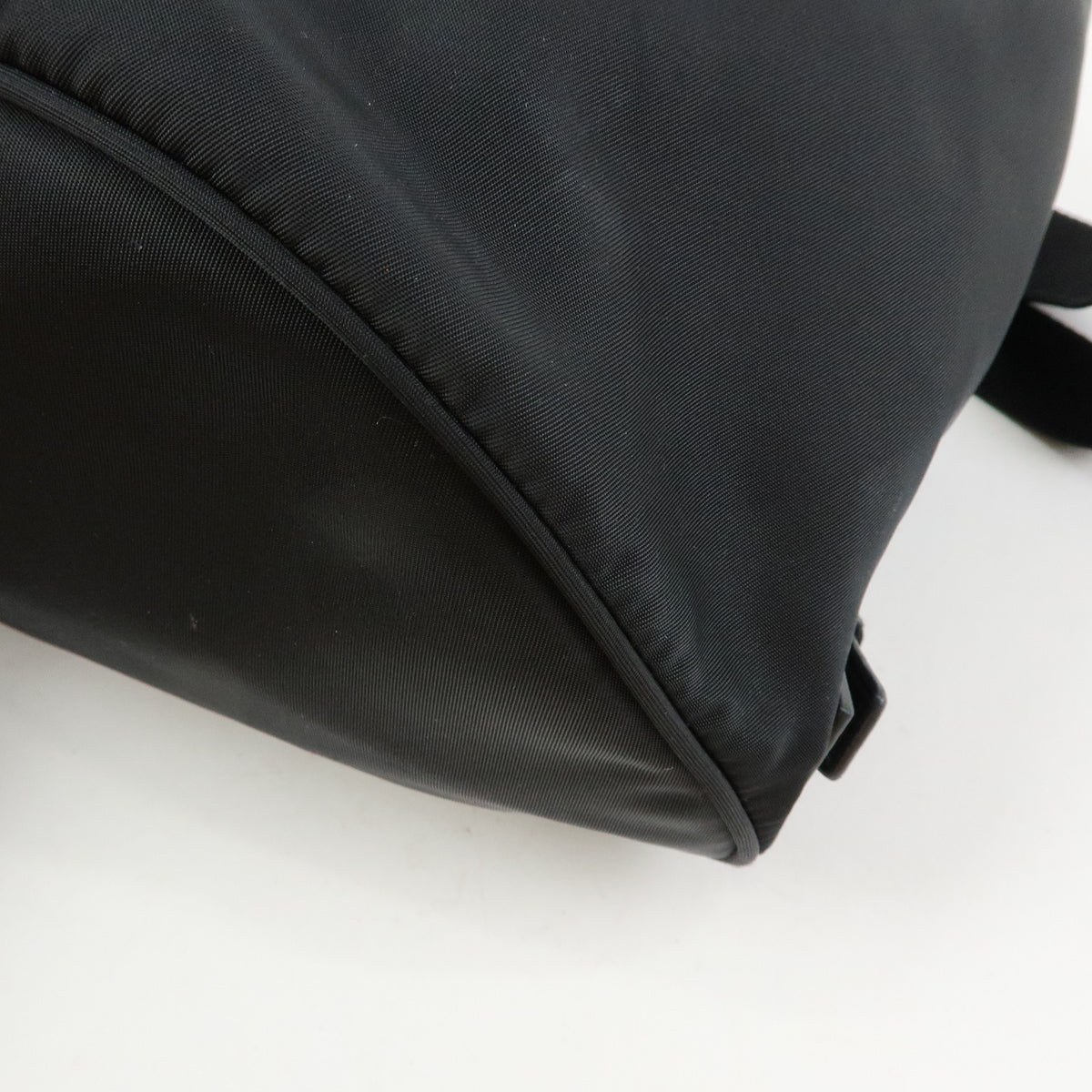 PRADA Triangle Logo Nylon Saffiano Leather Backpack Rucksack Black