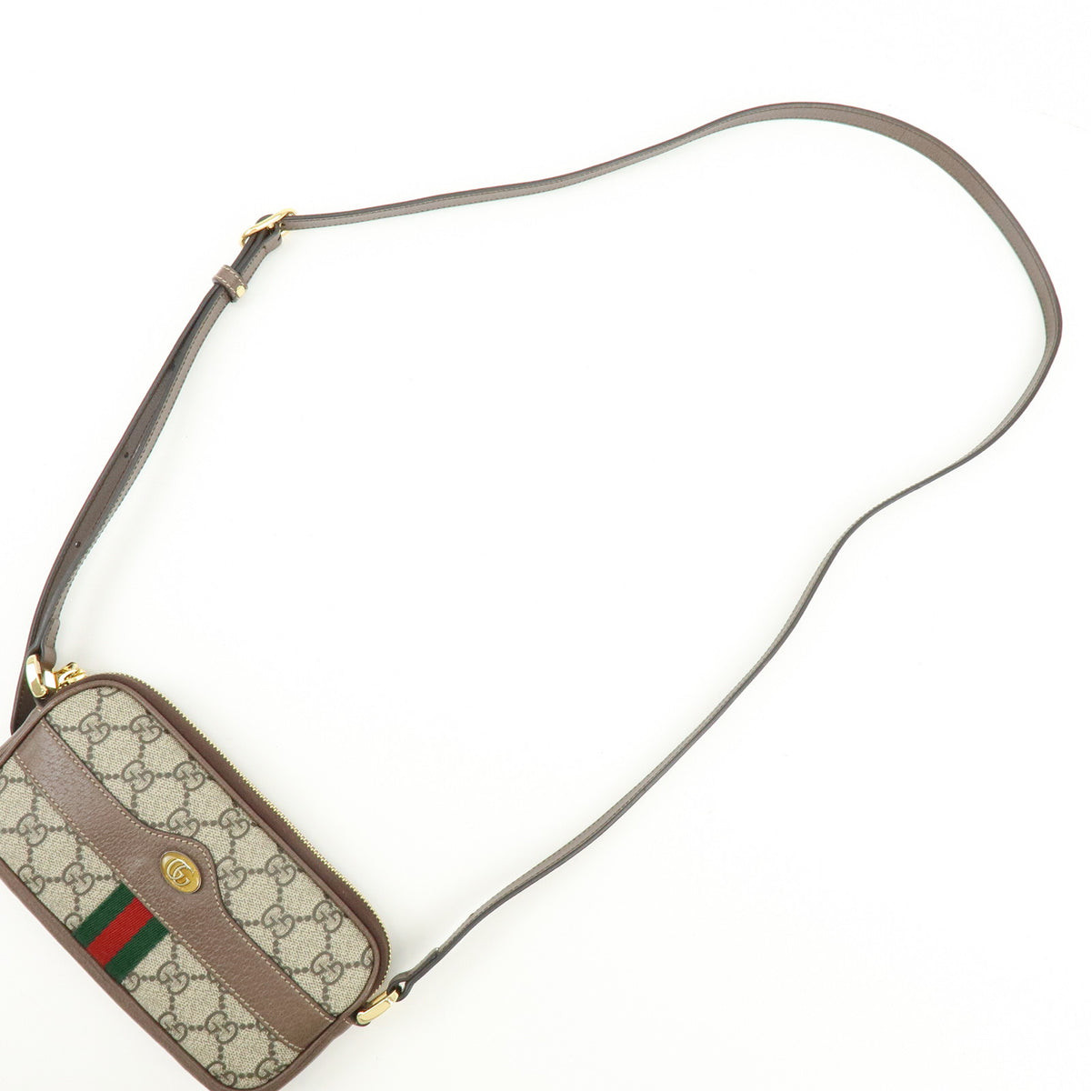 GUCCI Ophidia Sherry GG Supreme Leather Shoulder Bag Brown 598664
