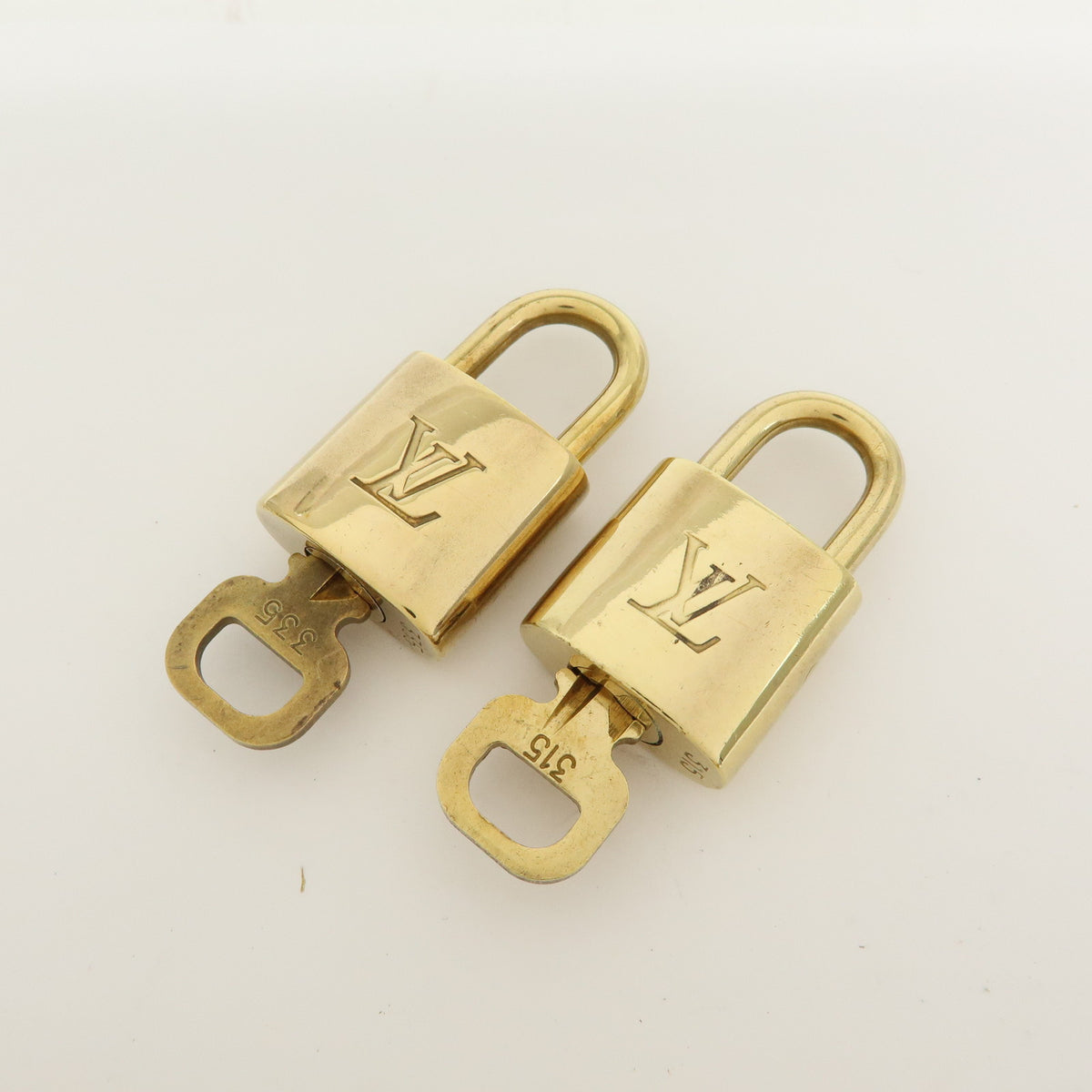 Louis Vuitton Lot of 10 Metal Lock & Key Cadena Key Lock Gold
