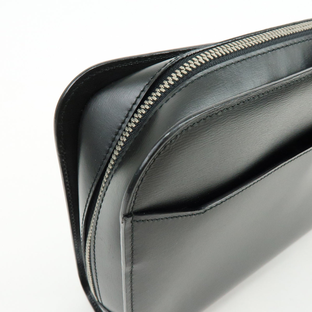 Cartier Pasha Leather Clutch Bag Wristlet Bag Pouch Black