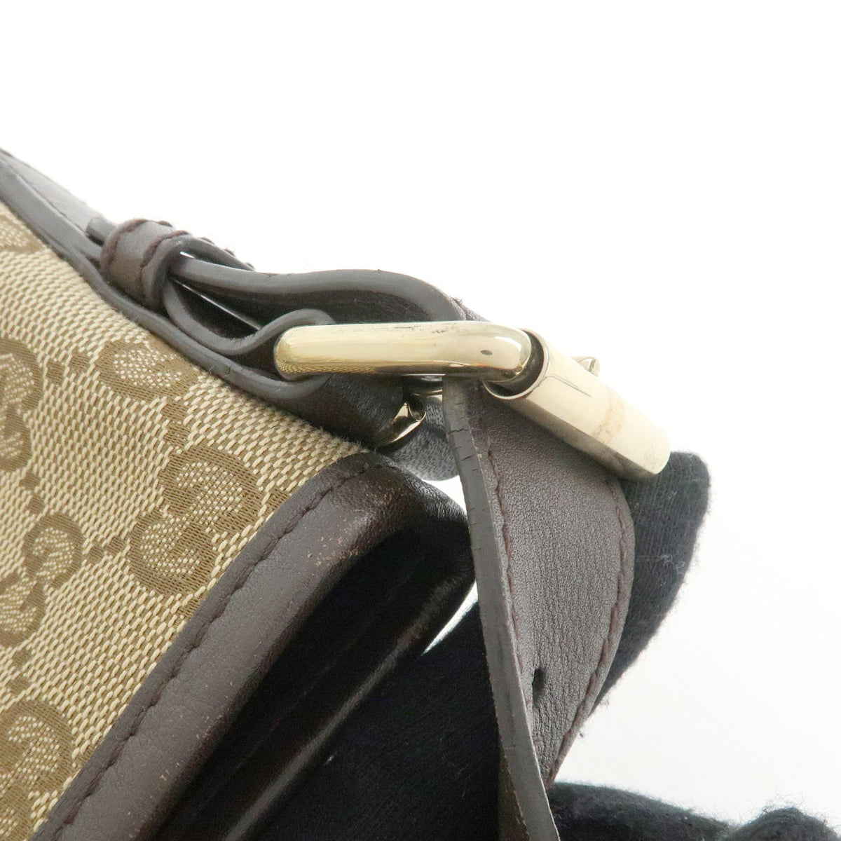 GUCCI Canvas Leather Shoulder Bag Crossbody Bag Beige Brown 388930