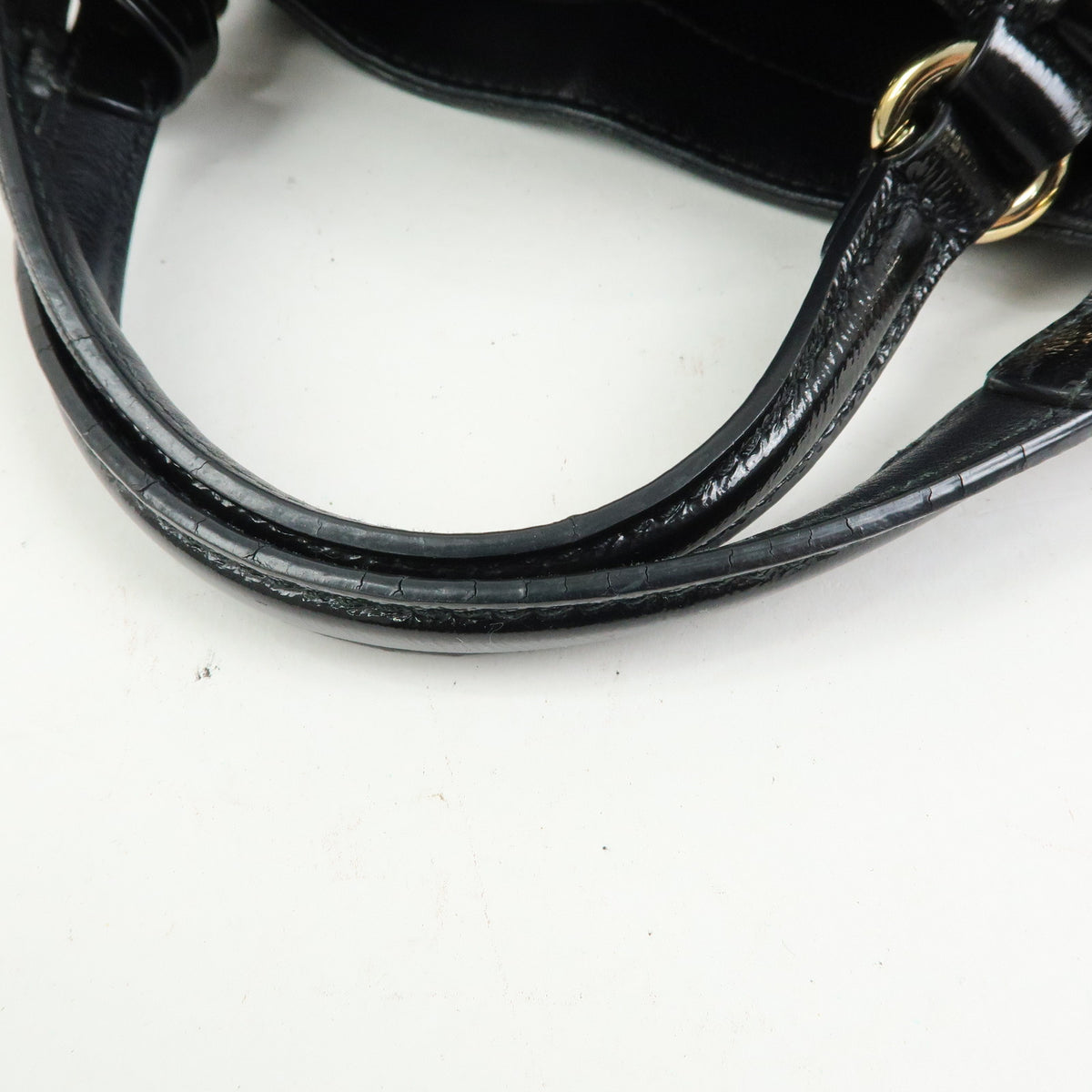 GUCCI SOHO Interlocking G Patent Leather 2Way Bag Hand Bag Black 336751