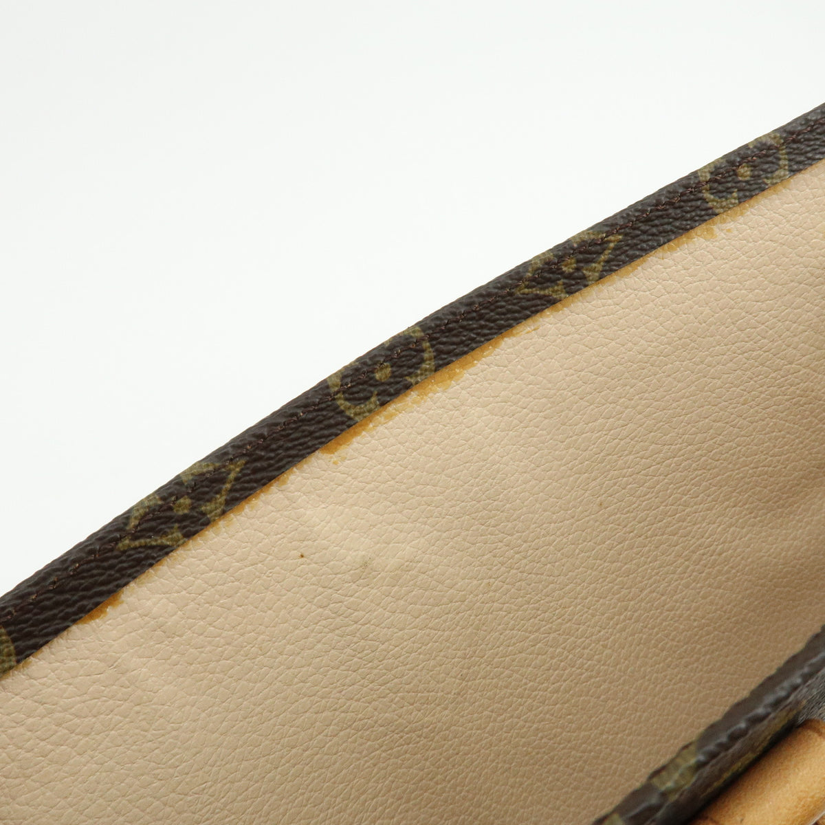 Louis Vuitton Monogram Sac Plat Leather Tote Bag Hand Bag Brown M51140