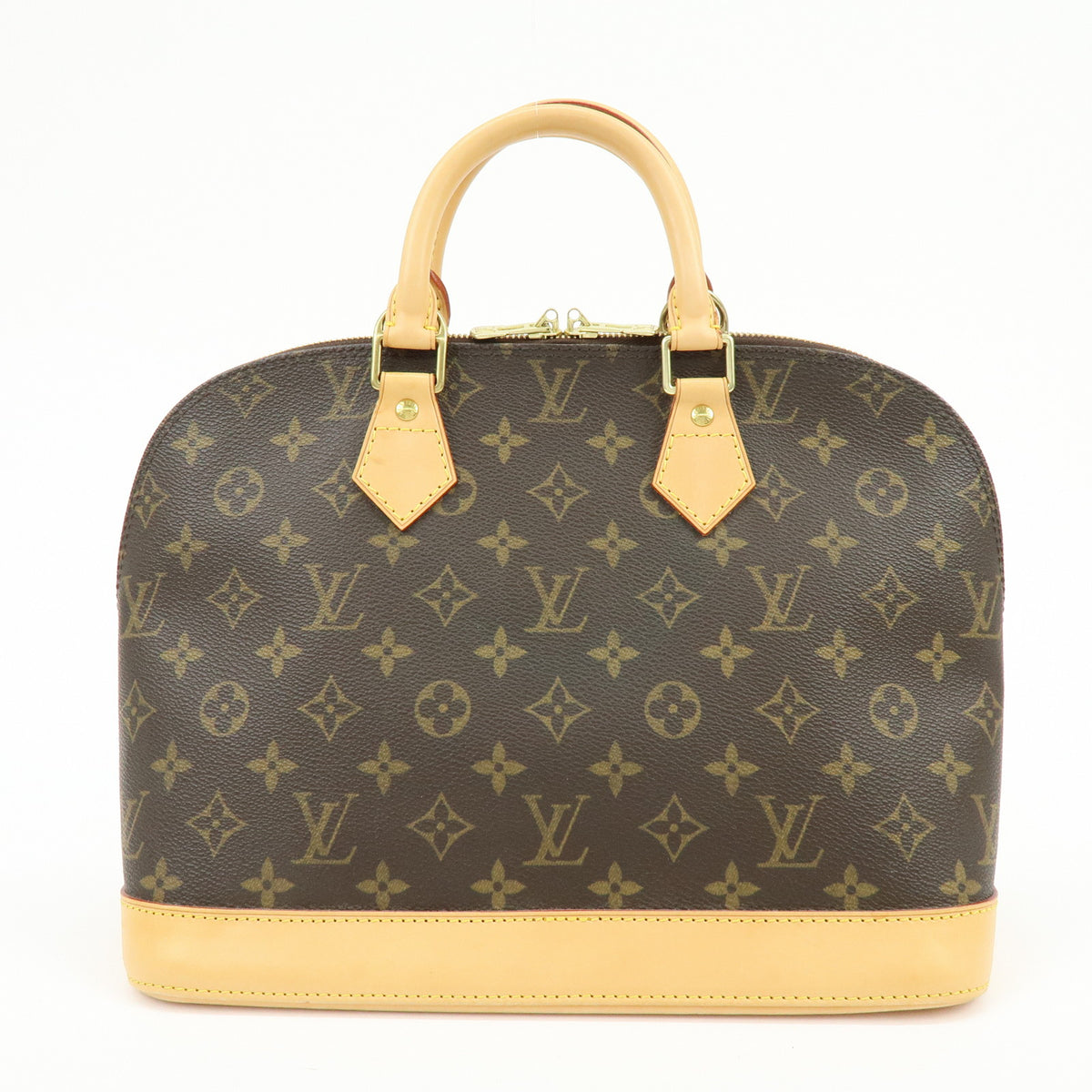 Louis Vuitton Monogram Alma Canvas Leather Hand Bag Brown M51130