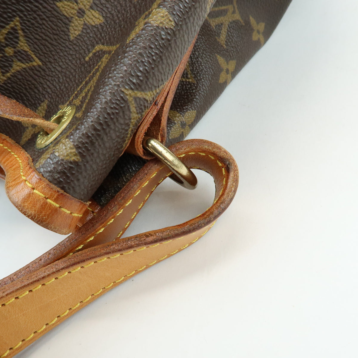 Louis Vuitton Monogram Petit Noe Leather Shoulder Bag Brown M42226