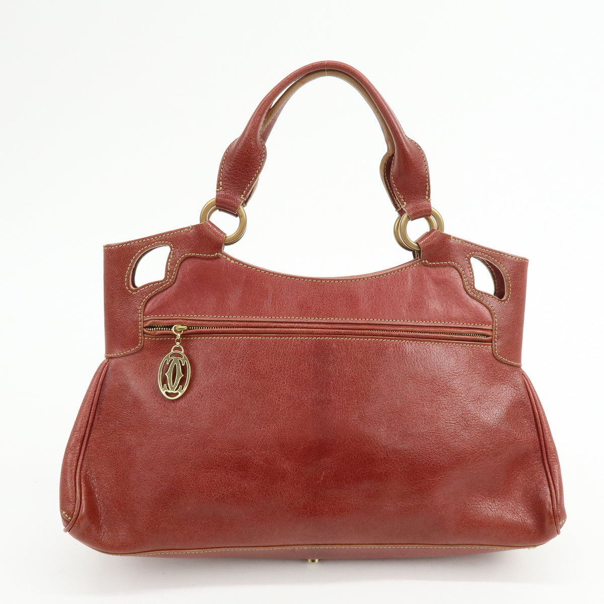 Cartier Marcello de Cartier Leather Hand Bag Tote Bag Red