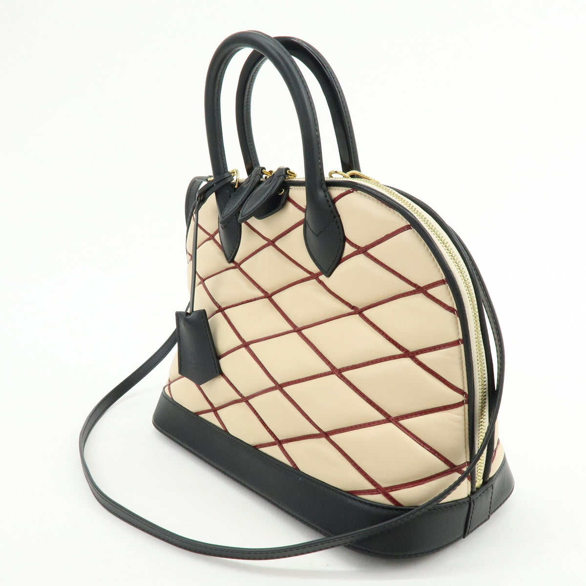 Louis Vuitton Malletage Alma PM 2Way Hand Shoulder Bag Natural M50001