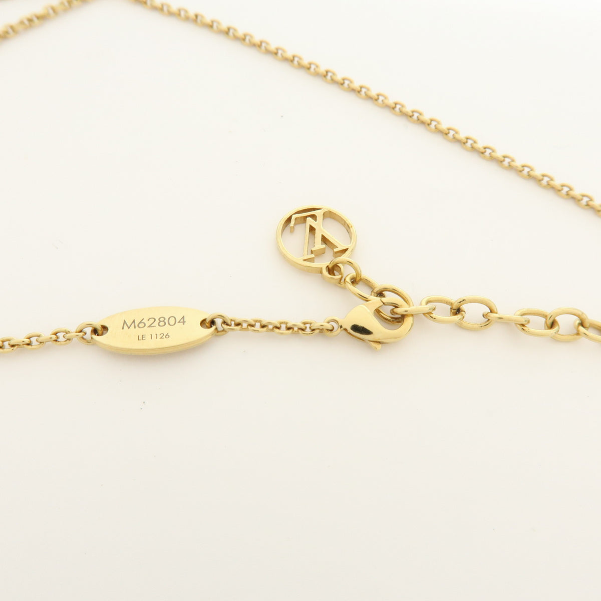 Louis Vuitton Luckygram Gold Plated Rhinestone Necklace Gold M62804