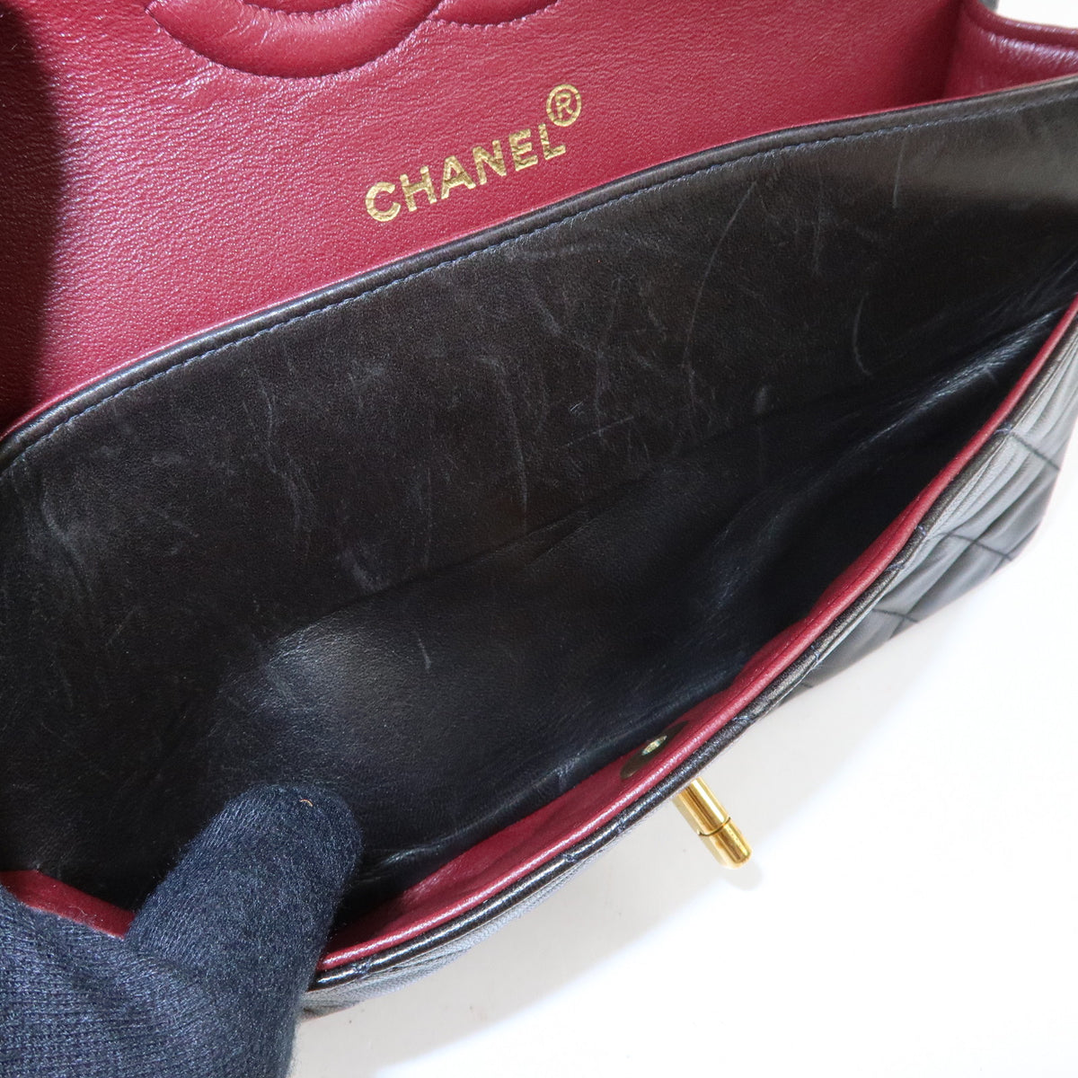 CHANEL Matelasse 25 Lamb Skin Double Flap Chain Shoulder Bag A01112