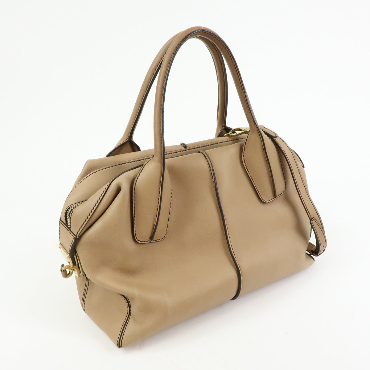 TOD'S  D Styling Leather 2Way Bag Hand Bag Shoulder Bag Beige