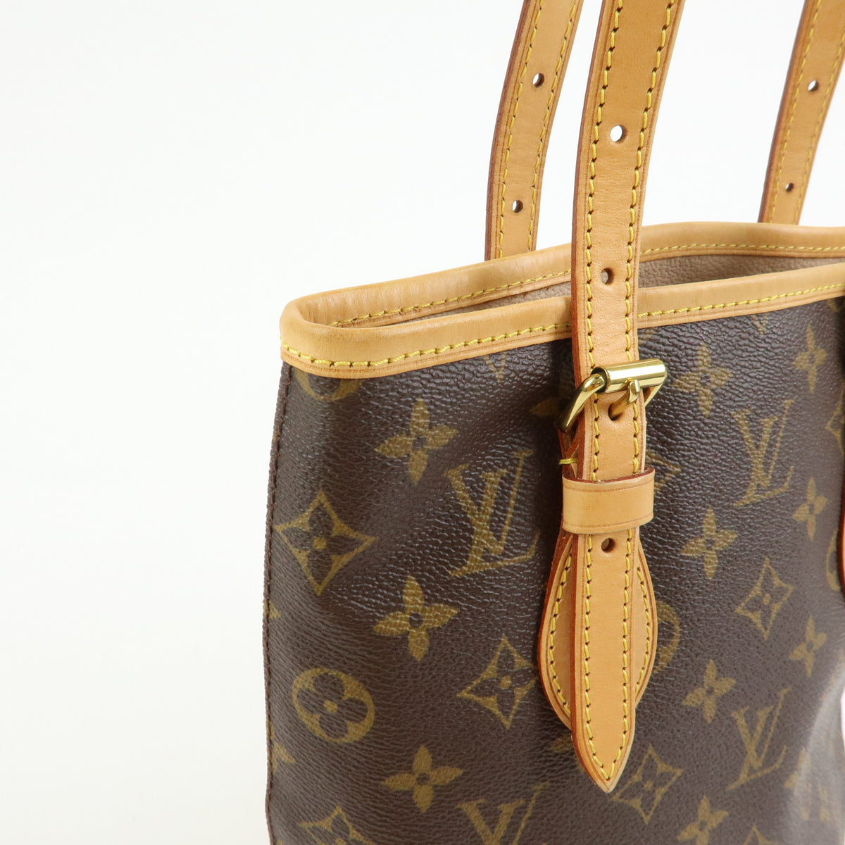 Louis Vuitton Monogram Bucket PM Canvas Hand Bag Brown M42238