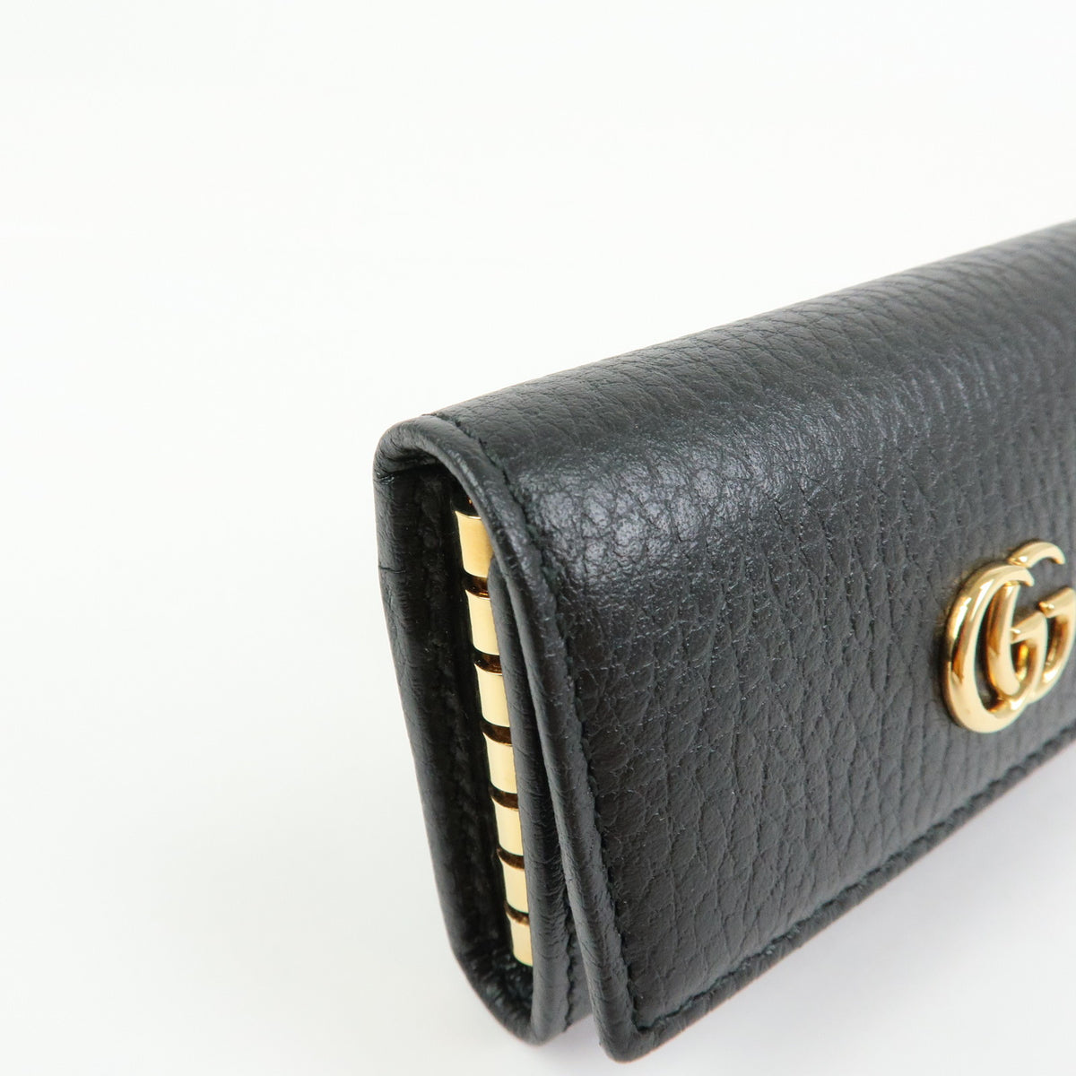 GUCCI Double G Leather 6 Ring Key Case Key Holder Black 456118