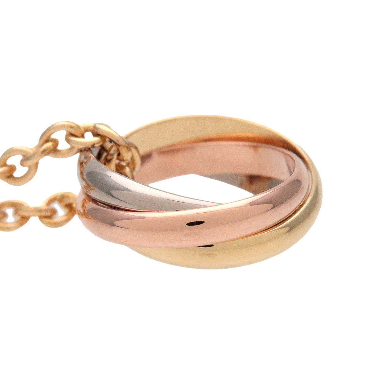 Cartier Trinity Necklace K18 750YG/WG/PG Yellow White Rose Gold