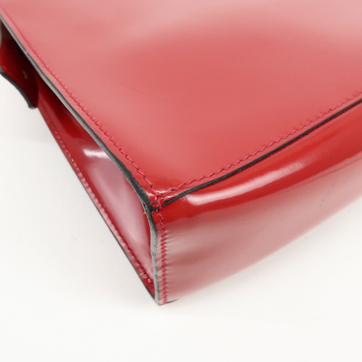 Ferragamo Patent Leather Shoulder Bag Crossbody Bag Red