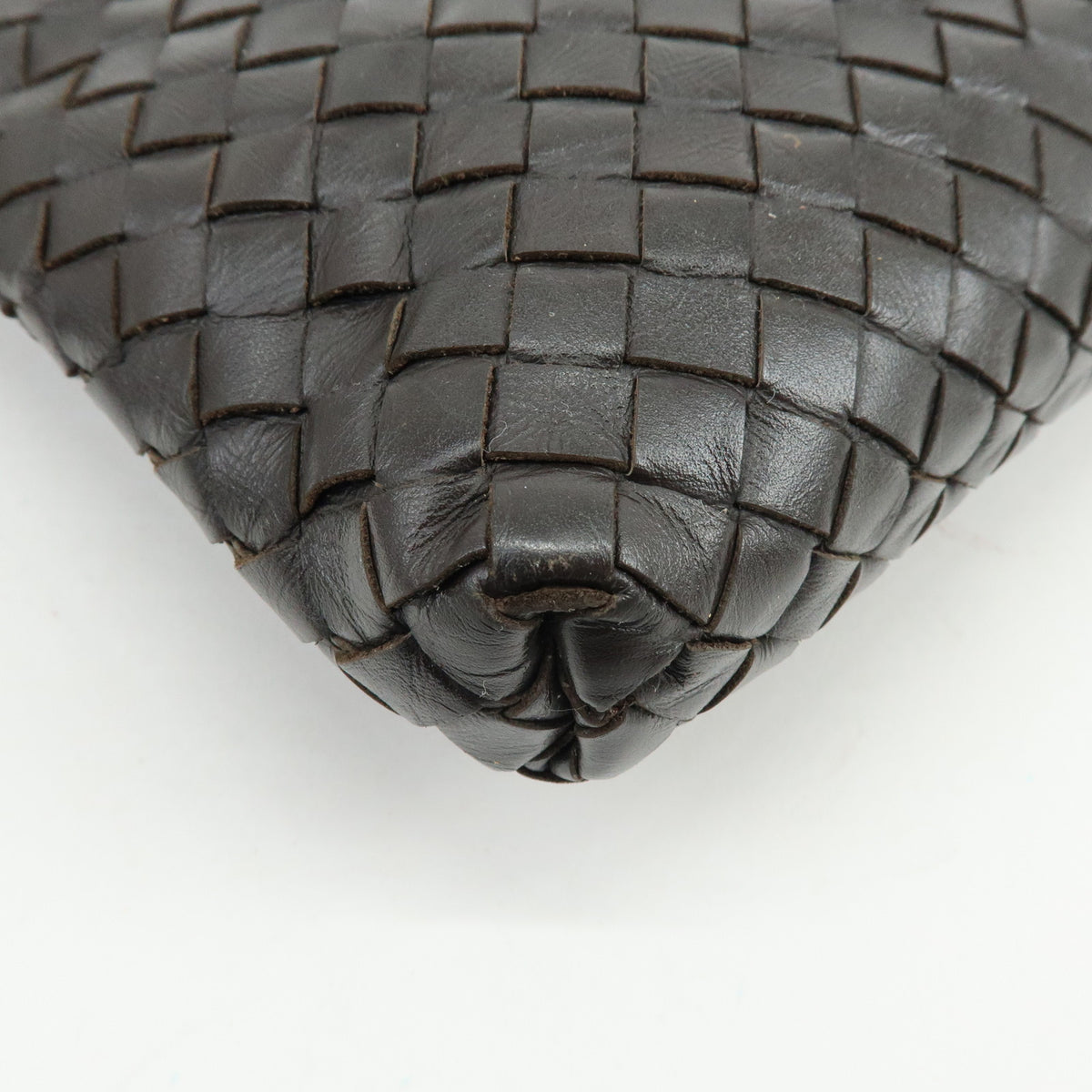 BOTTEGA VENETA Intrecciato Leather Shoulder Crossbody Bag Dark Brown