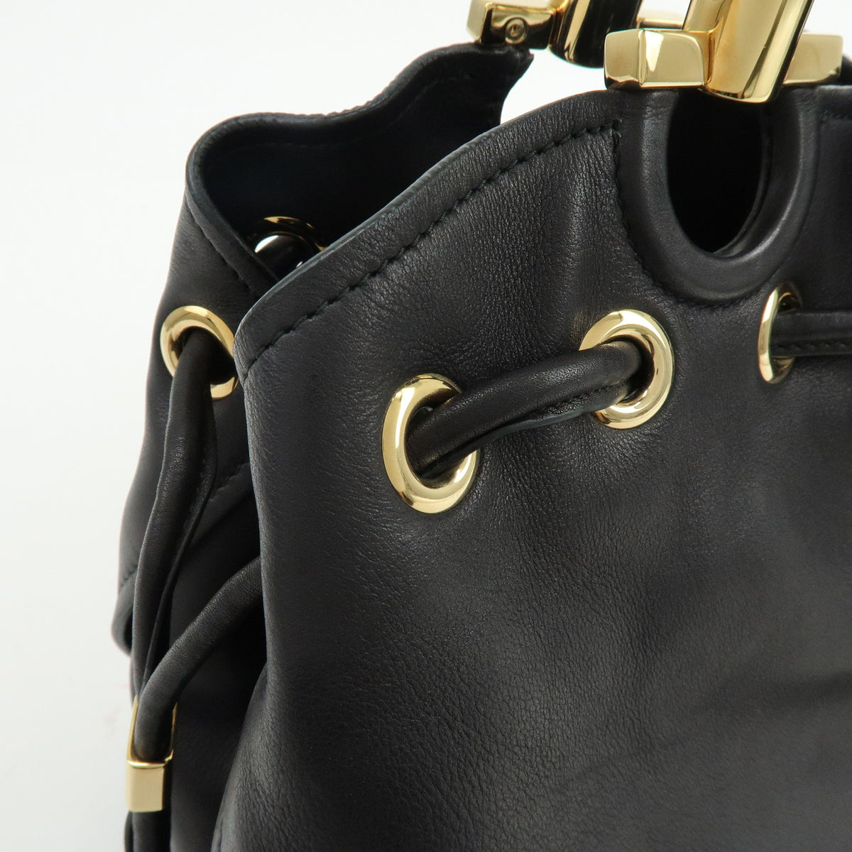 Ferragamo Sonia Leather 2Way Bag Hand Bag Shoulder Bag Black