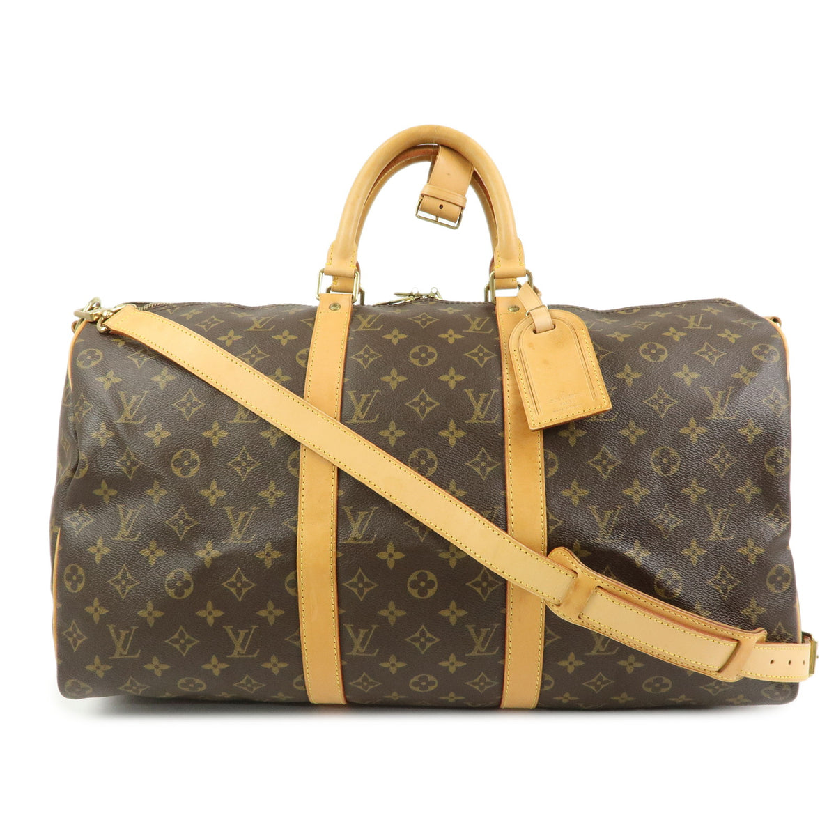 Louis Vuitton Monogram Keep All Bandouliere 50 Boston Bag Brown M41416