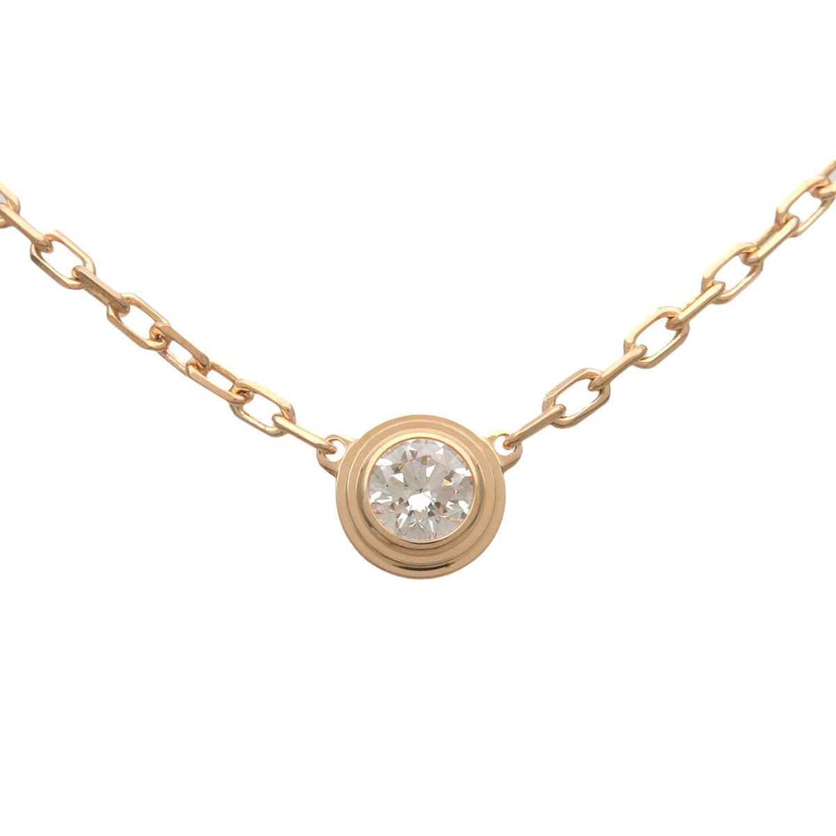 Cartier D'amour 1P Diamond Necklace SM 0.09ct K18 750YG Yellow Gold